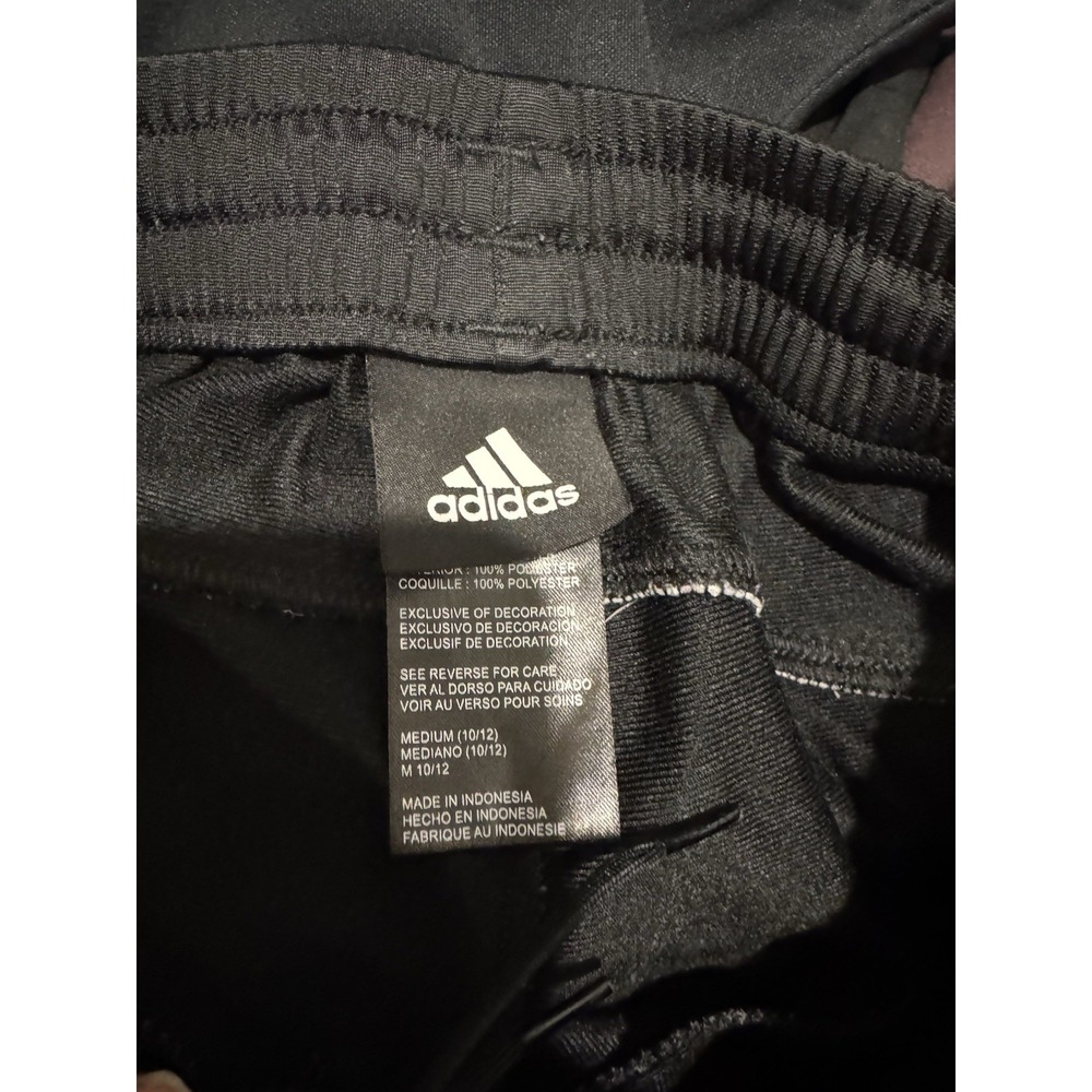 ADIDAS Boys Track Athletic Pants Black White Medium M 10 12 - Picture 4 of 4
